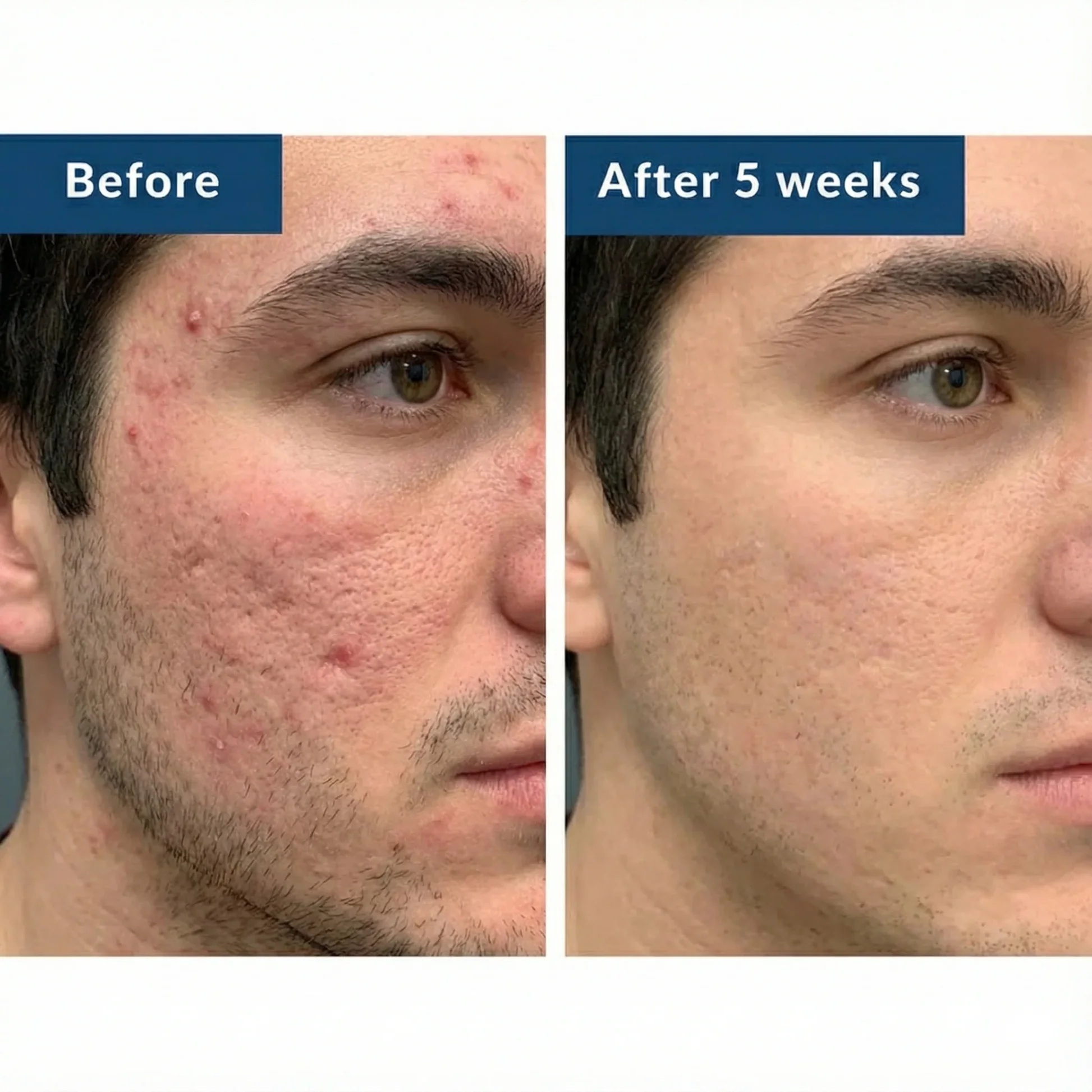 GHK-Cu before and after acne - 5 weeks