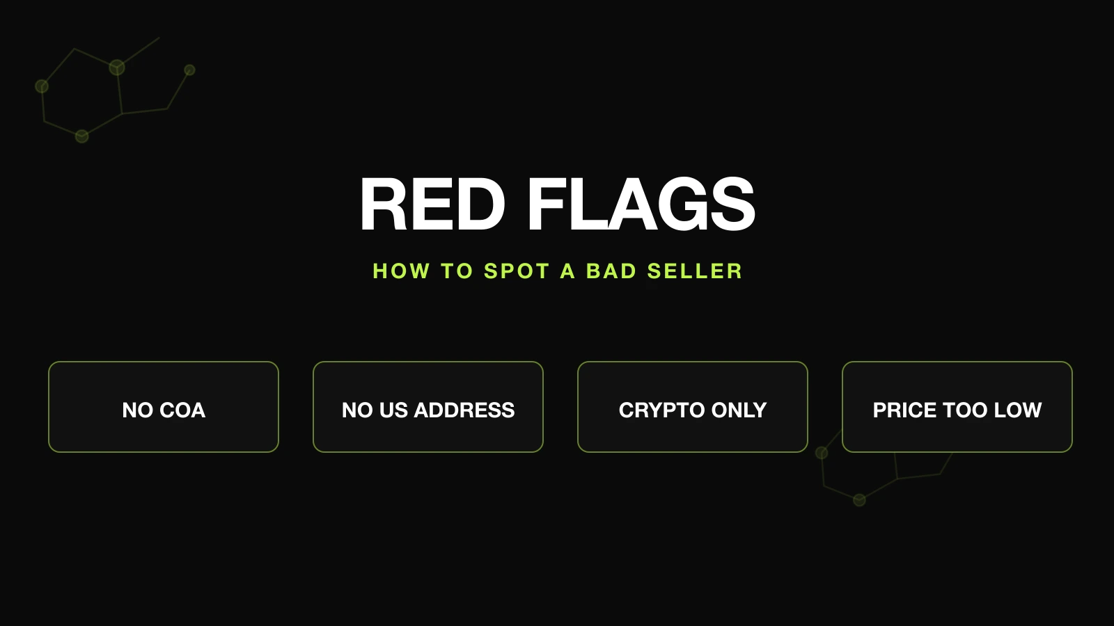 Four red flags: no COA, no US address, crypto only, price too low