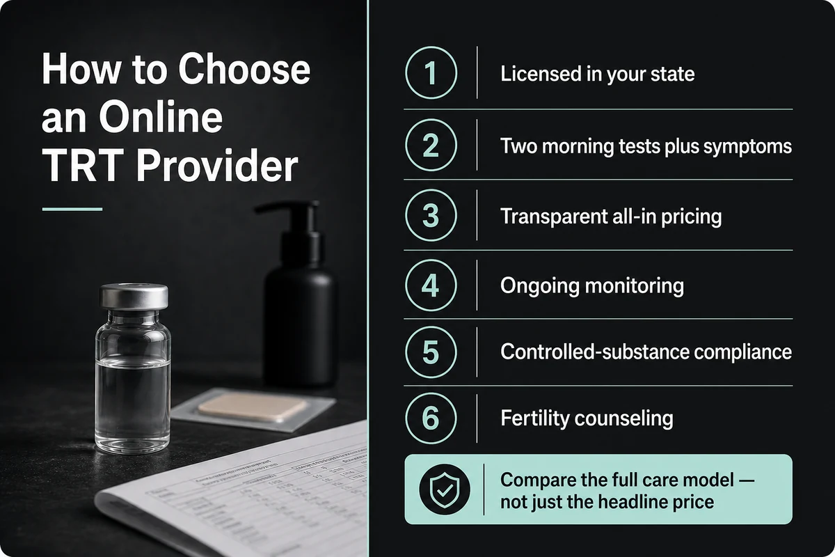 Online TRT provider selection checklist