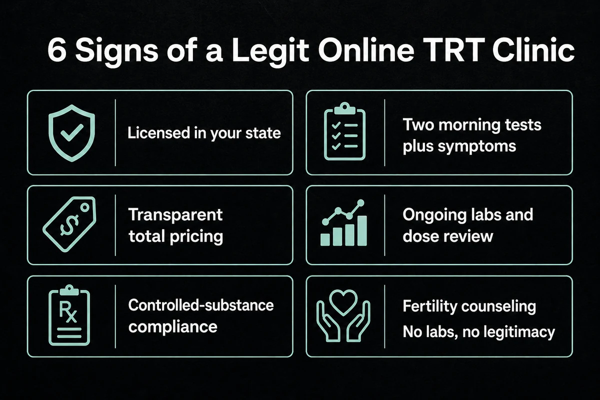 Six signs of a legitimate online TRT clinic