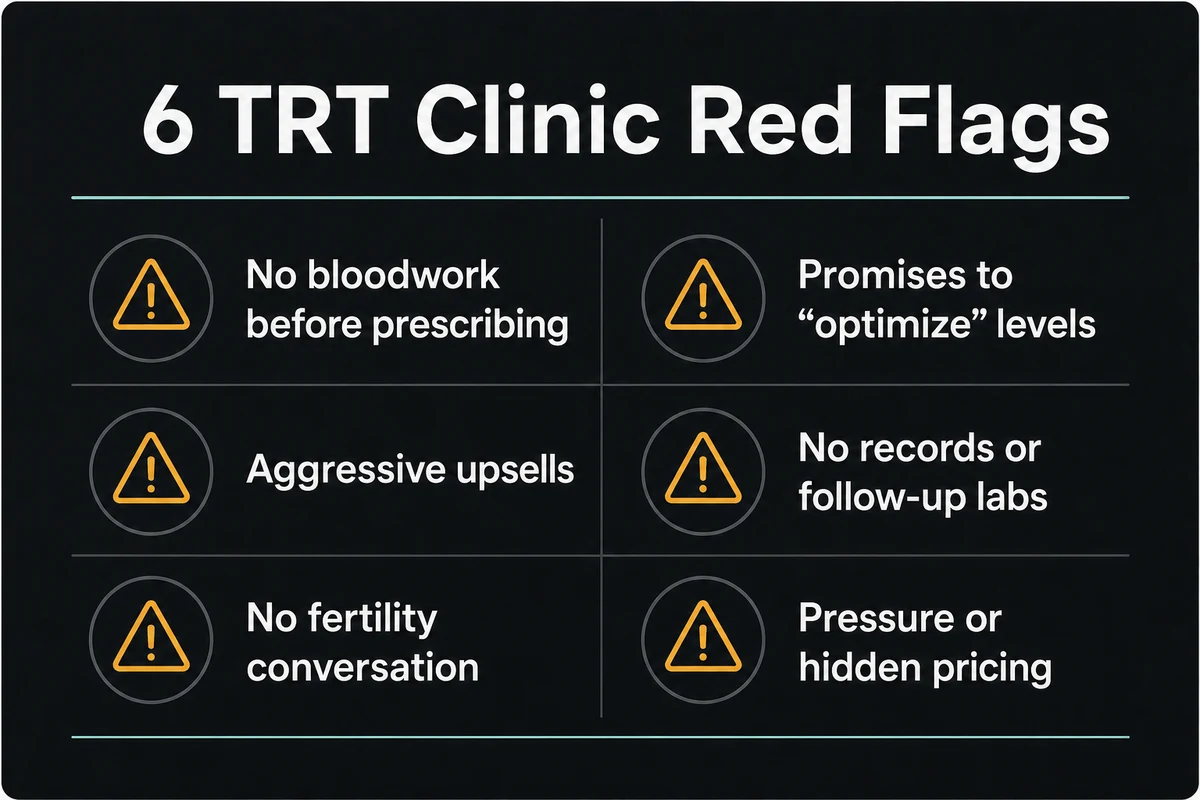 Six TRT clinic red flags